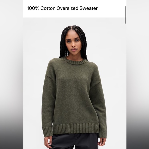 GAP Green Crew Neck Sweater 100% cotton - Picture 1 of 5